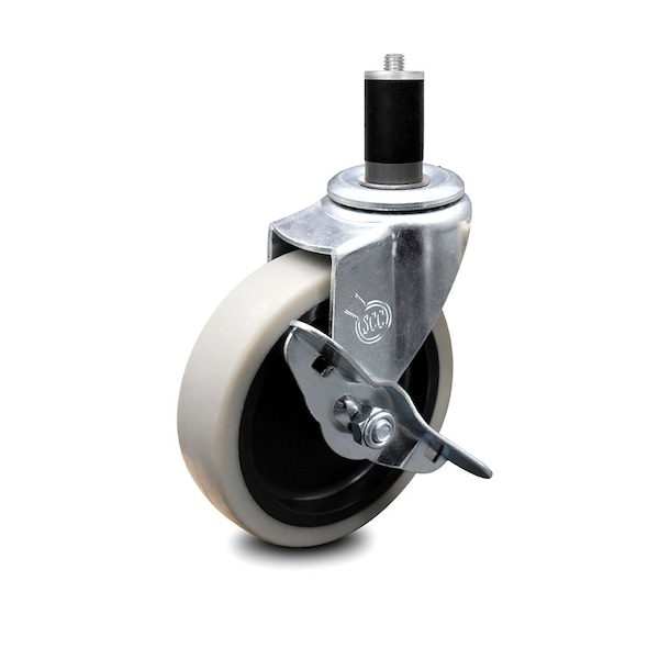 4 Inch Thermoplastic Rubber Wheel 1-1/2 Inch Expanding Stem Caster with Brake